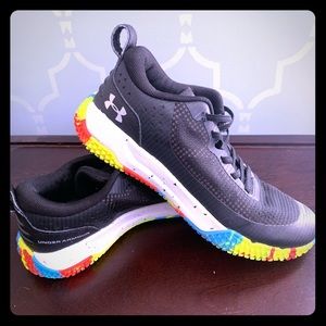 Almost new boys Under Armour slip on sneakers